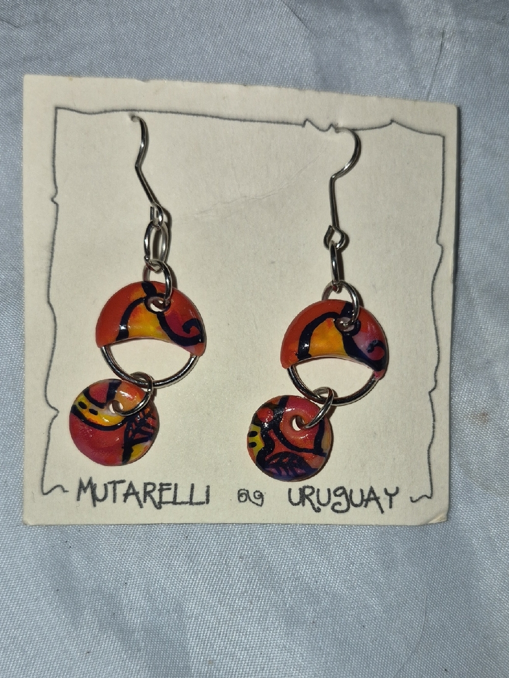 Red & Orange Artisanal Dangle Earrings